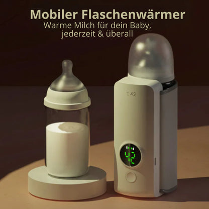 Baby Flaschenwärmer für unterwegs – kabellos & USB mit Temperaturanzeige