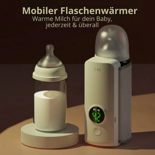 Baby Flaschenwärmer für unterwegs – kabellos & USB mit Temperaturanzeige