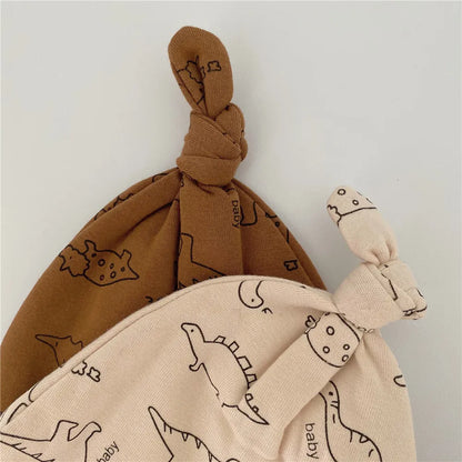 Baby Dino Langarmbody mit passender Mütze aus Baumwolle – bequemer Strampler