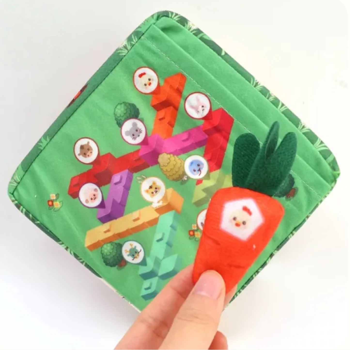 Montessori Karotten Steckspiel aus Filz ab 18 Monaten – Lernspiel für Farben, Zahlen & Motorik