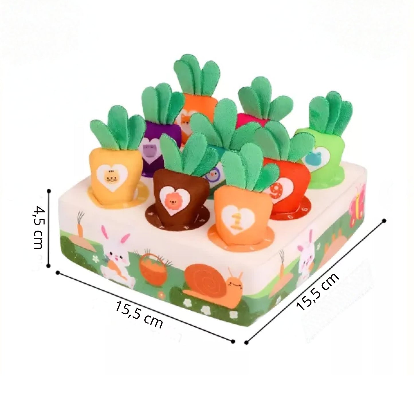 Montessori Karotten Steckspiel aus Filz ab 18 Monaten – Lernspiel für Farben, Zahlen & Motorik