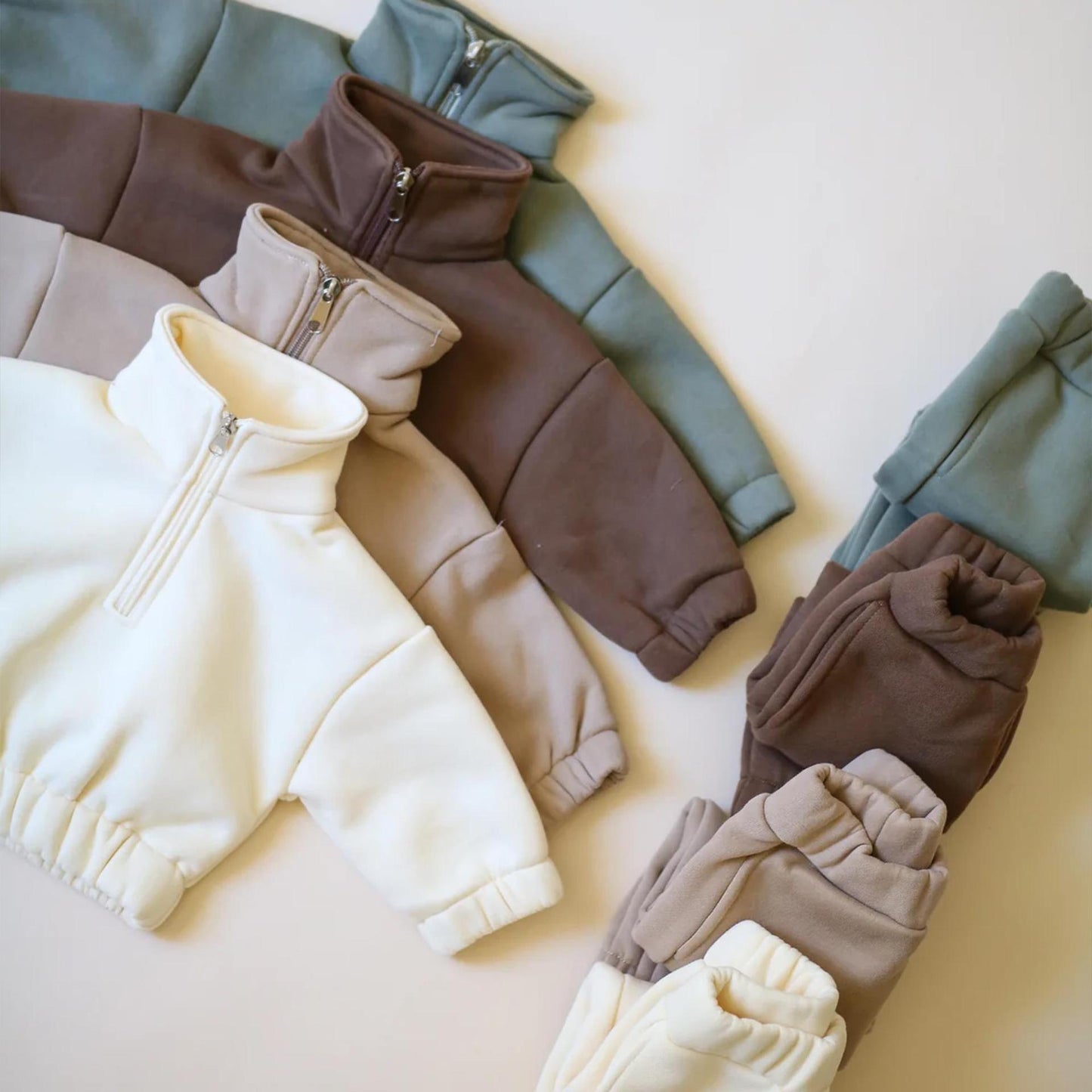 Baby & Kleinkind Zip 2-Teiler Tracksuit aus Baumwolle – bequemer Trainingsanzug Set