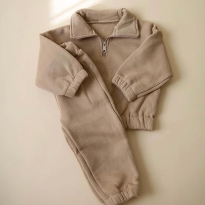 Baby & Kleinkind Zip 2-Teiler Tracksuit aus Baumwolle – bequemer Trainingsanzug Set