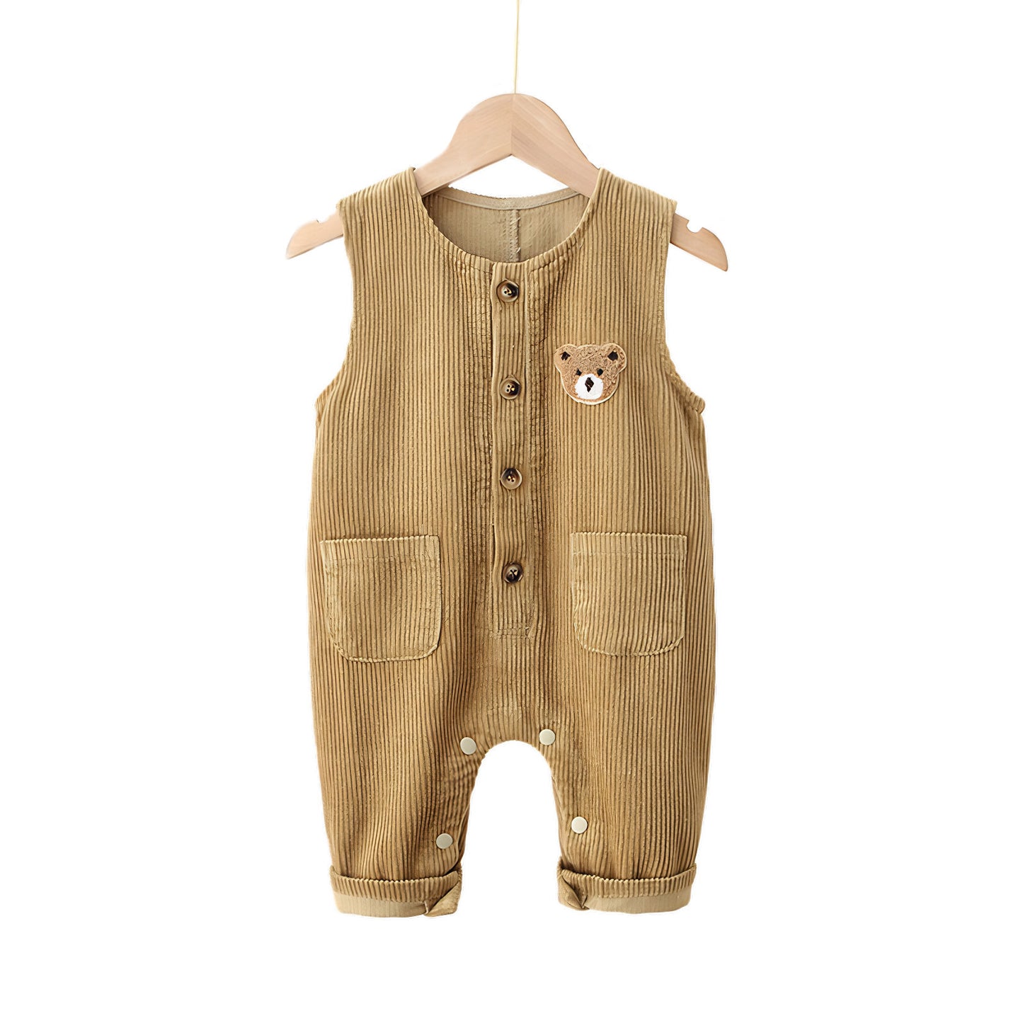 Baby & Kleinkind Latzhose aus Cord mit Bären-Stickerei – Unisex Cordhose