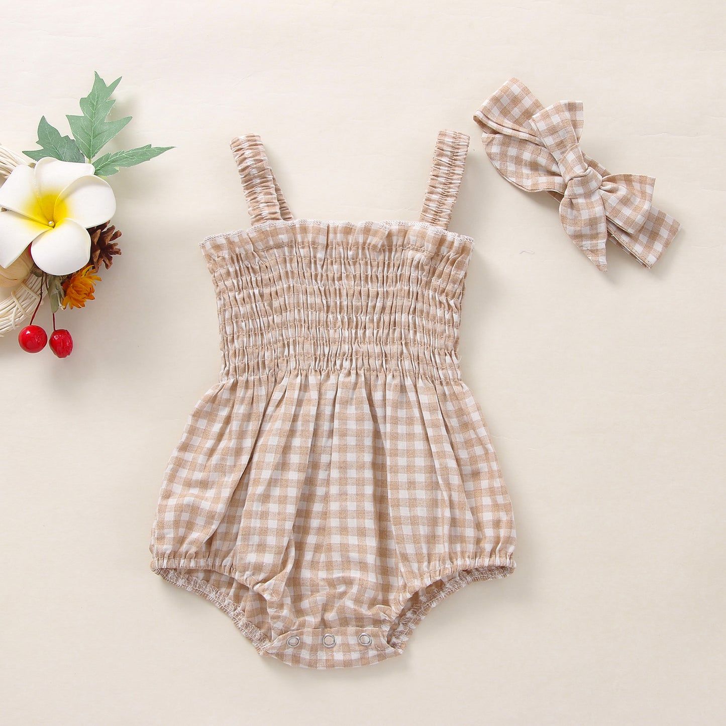 Süßer Baby Kurzarmbody mit Schleife – eleganter Mädchen Strampler