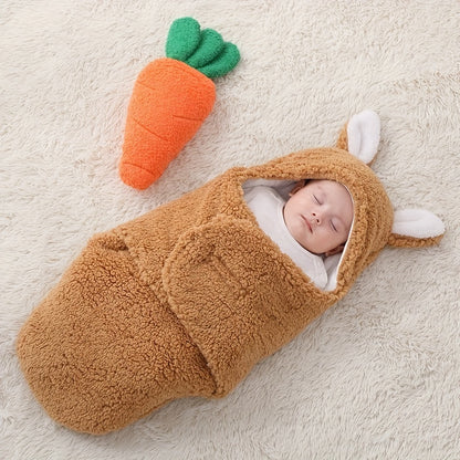 Baby Schlafsack aus Fleece – superweicher Winter Schlafsack mit Kopfstütze & Klettverschluss