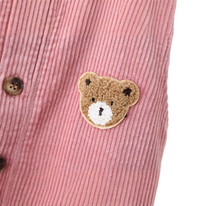 Baby & Kleinkind Latzhose aus Cord mit Bären-Stickerei – Unisex Cordhose
