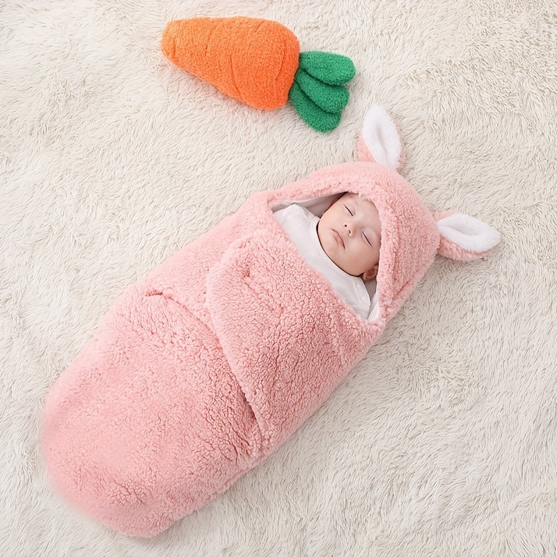 Baby Schlafsack aus Fleece – superweicher Winter Schlafsack mit Kopfstütze & Klettverschluss