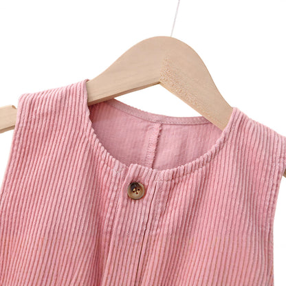 Baby & Kleinkind Latzhose aus Cord mit Bären-Stickerei – Unisex Cordhose