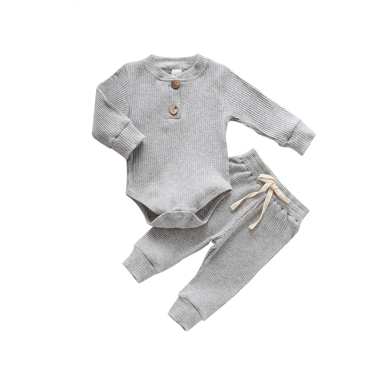 Baby Langarmbody mit Hose 2-teiliges Set aus Baumwolle – bequemer Strampler