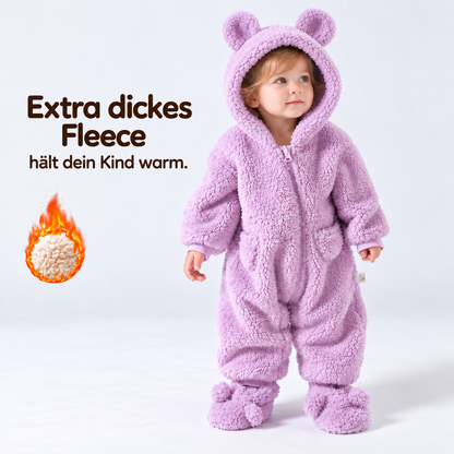 Baby Teddy Winteroverall – Warmer Fleece-Overall mit Kapuze & Bärenohren