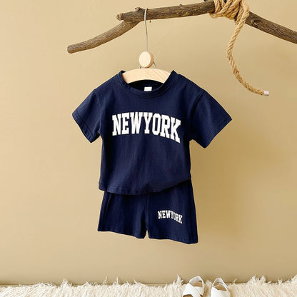 Baby & Kleinkind Sommer 2-Teiler aus Baumwolle – T-Shirt & Shorts Set „NEW YORK“