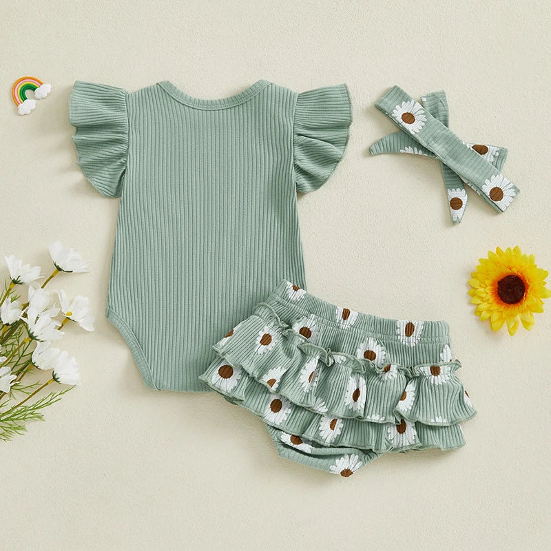 Baby Mädchen 3-Teiler „Daddy’s Girl“ aus Baumwolle – Sommer Outfit Set