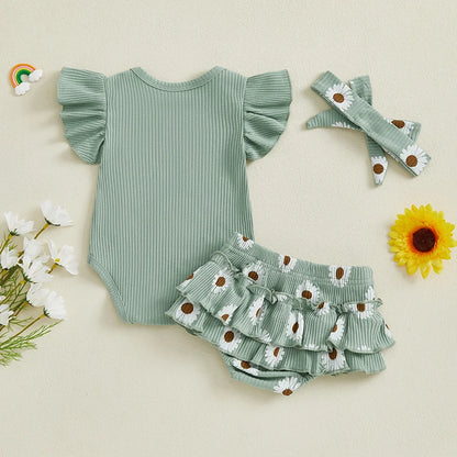 Baby Mädchen 3-Teiler „Daddy’s Girl“ aus Baumwolle – Sommer Outfit Set
