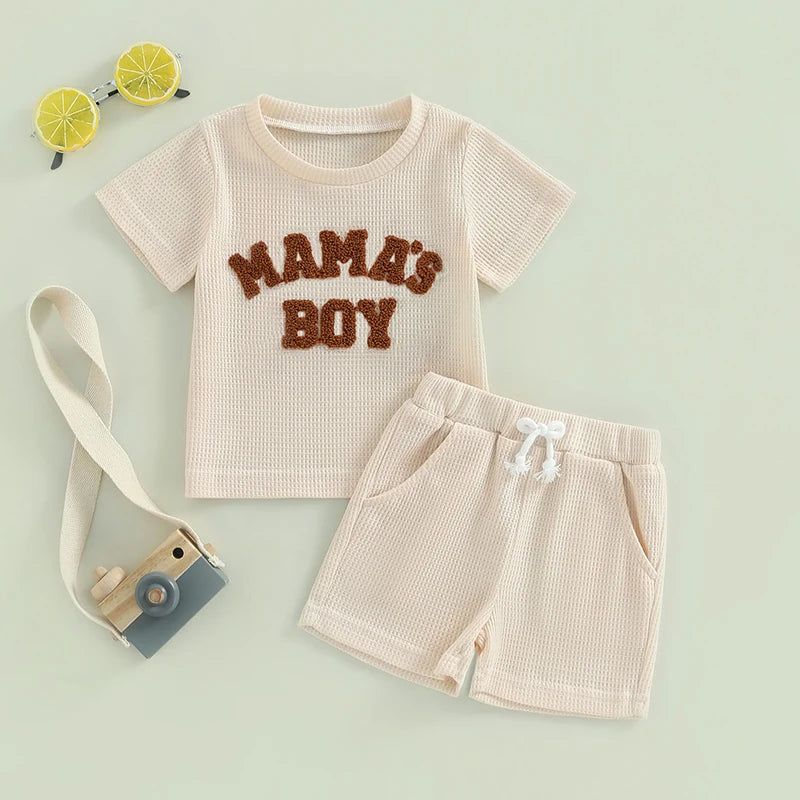 Baby & Kleinkind 2-Teiler „Mama’s Boy“ aus Baumwolle – Sommer Outfit Set