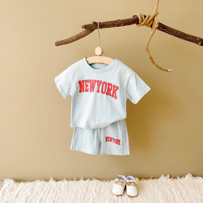 Baby & Kleinkind Sommer 2-Teiler aus Baumwolle – T-Shirt & Shorts Set „NEW YORK“