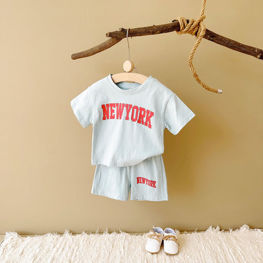 Baby & Kleinkind Sommer 2-Teiler aus Baumwolle – T-Shirt & Shorts Set „NEW YORK“