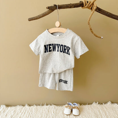 Baby & Kleinkind Sommer 2-Teiler aus Baumwolle – T-Shirt & Shorts Set „NEW YORK“