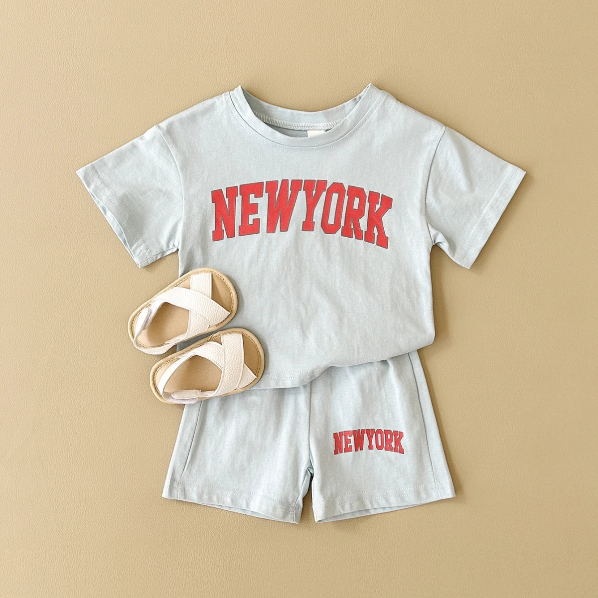 Baby & Kleinkind Sommer 2-Teiler aus Baumwolle – T-Shirt & Shorts Set „NEW YORK“