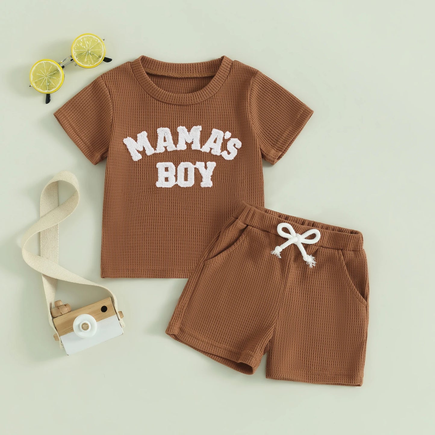 Baby & Kleinkind 2-Teiler „Mama’s Boy“ aus Baumwolle – Sommer Outfit Set