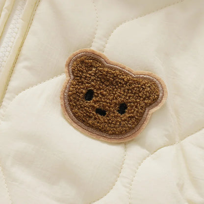 Baby Winteroverall – Warmer gefütterter Steppanzug mit Kapuze & Bärenohren