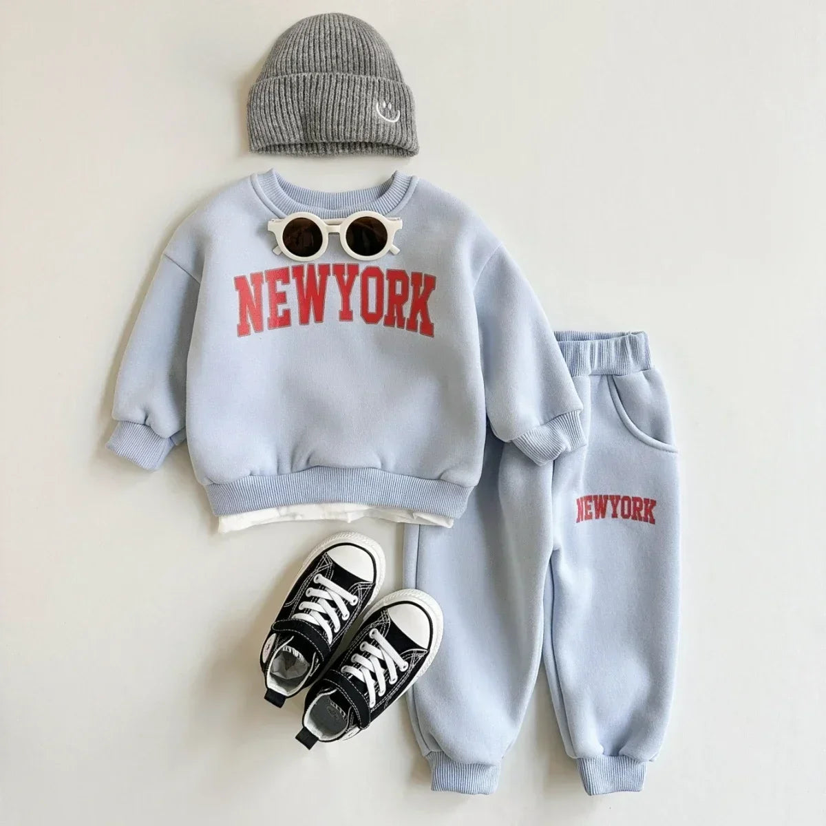 Baby & Kleinkind 2-Teiler Tracksuit „NEW YORK“ – Baumwoll Trainingsanzug Set