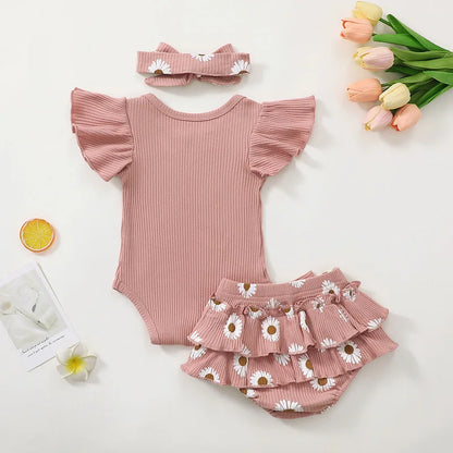Baby Mädchen 3-Teiler „Daddy’s Girl“ aus Baumwolle – Sommer Outfit Set