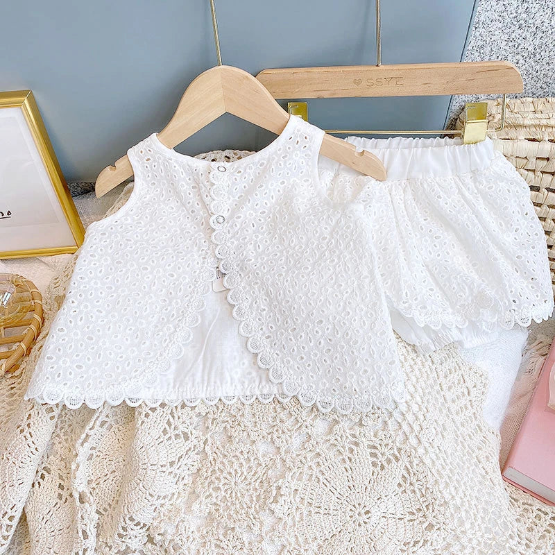 Sommer-Set für Mädchen 1–6 Jahre – Ärmelloses Oberteil & Luftige Shorts aus Baumwolle