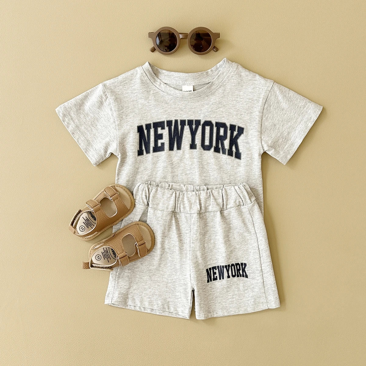 Baby & Kleinkind Sommer 2-Teiler aus Baumwolle – T-Shirt & Shorts Set „NEW YORK“
