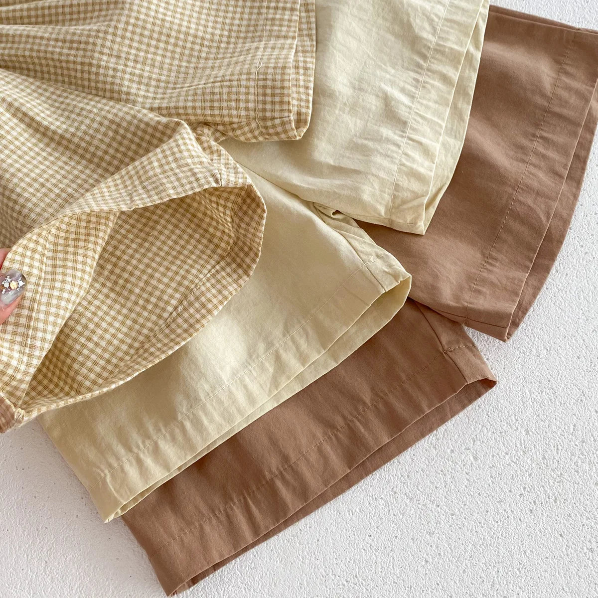 Baby & Kleinkind Casual Sommer 2-Teiler aus Baumwolle – schlichtes Hemd & Shorts Set