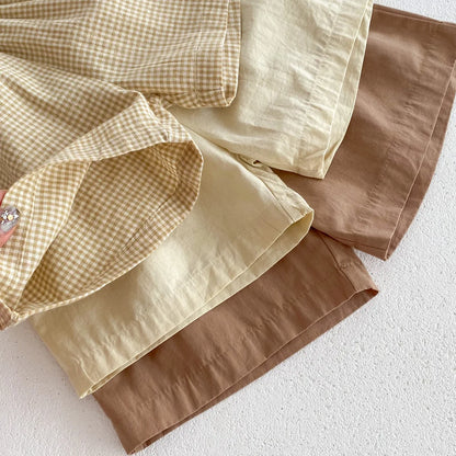 Baby & Kleinkind Casual Sommer 2-Teiler aus Baumwolle – schlichtes Hemd & Shorts Set