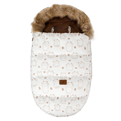 Baby Fußsack für Kinderwagen – warmer wetterfester Winter Fußsack mit Fellkragen (0–24 Monate)