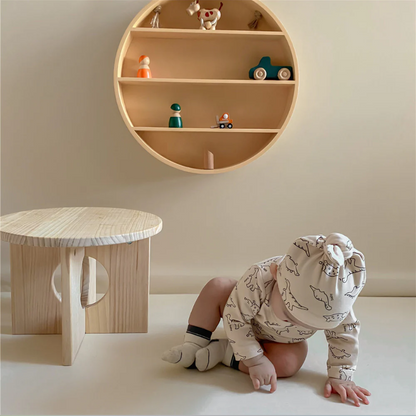 Baby Dino Langarmbody mit passender Mütze aus Baumwolle – bequemer Strampler