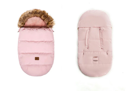 Baby Fußsack für Kinderwagen – warmer wetterfester Winter Fußsack mit Fellkragen (0–24 Monate)