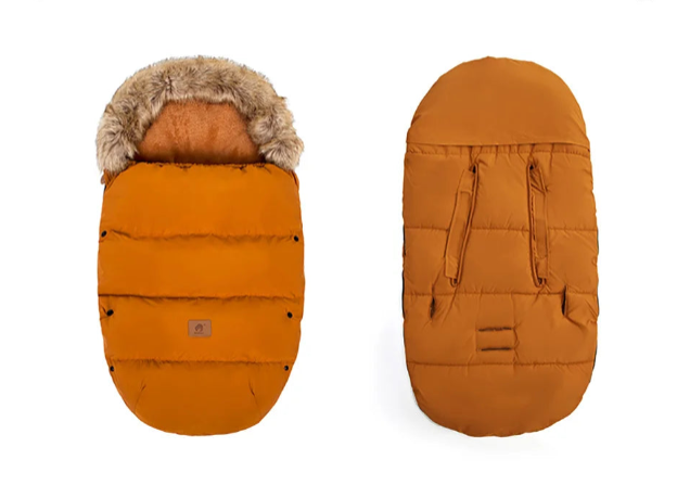 Baby Fußsack für Kinderwagen – warmer wetterfester Winter Fußsack mit Fellkragen (0–24 Monate)