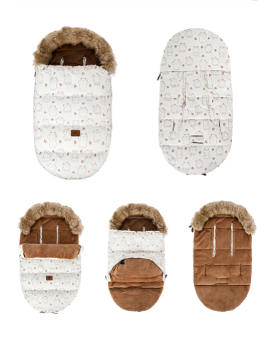 Baby Fußsack für Kinderwagen – warmer wetterfester Winter Fußsack mit Fellkragen (0–24 Monate)