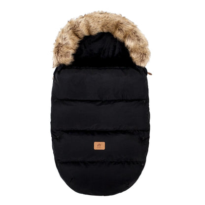 Baby Fußsack für Kinderwagen – warmer wetterfester Winter Fußsack mit Fellkragen (0–24 Monate)