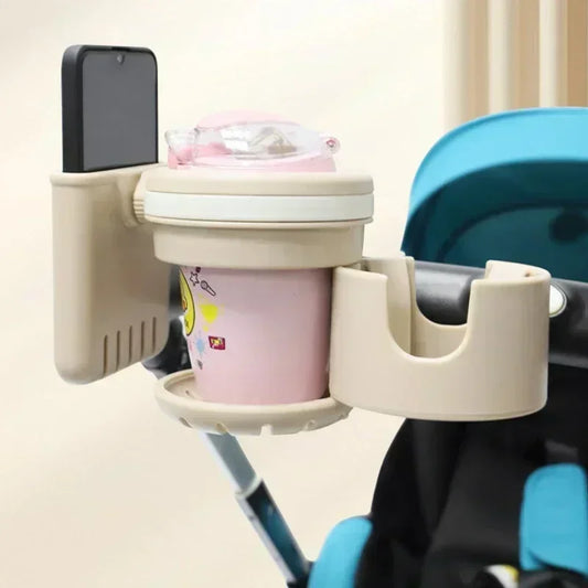 3-in-1 Kinderwagen Getränkehalter mit Handyhalter – Universal Becherhalter & Flaschenhalter