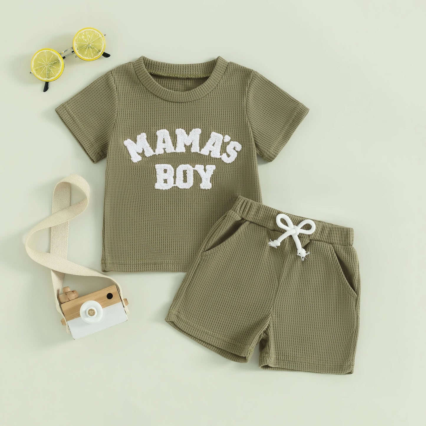 Baby & Kleinkind 2-Teiler „Mama’s Boy“ aus Baumwolle – Sommer Outfit Set