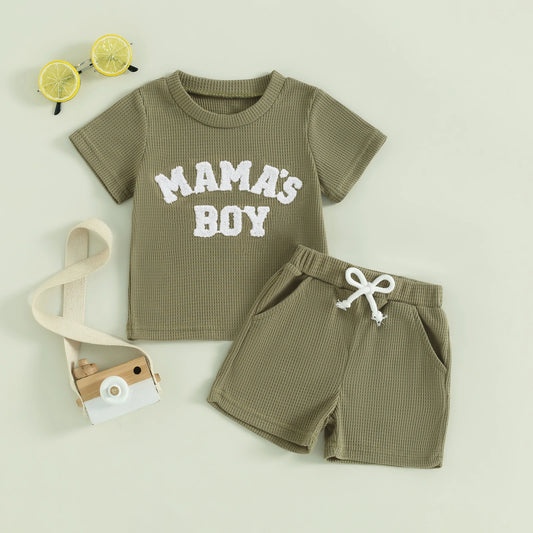 Baby & Kleinkind 2-Teiler „Mama’s Boy“ aus Baumwolle – Sommer Outfit Set