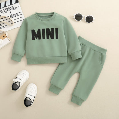 Baby & Kleinkind 2-Teiler Tracksuit „MINI“ aus Baumwolle – bequemer Trainingsanzug Set