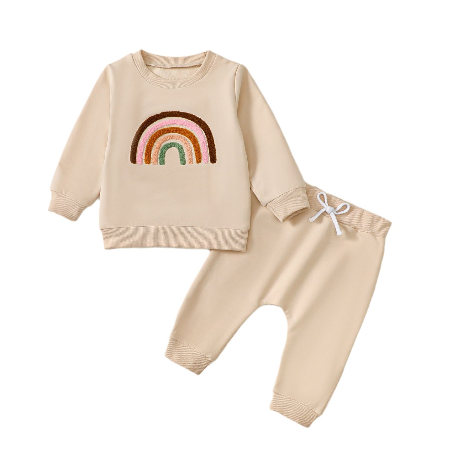 Baby & Kleinkind 2-Teiler Tracksuit „Regenbogen“ aus 100% Baumwolle – süßer Trainingsanzug