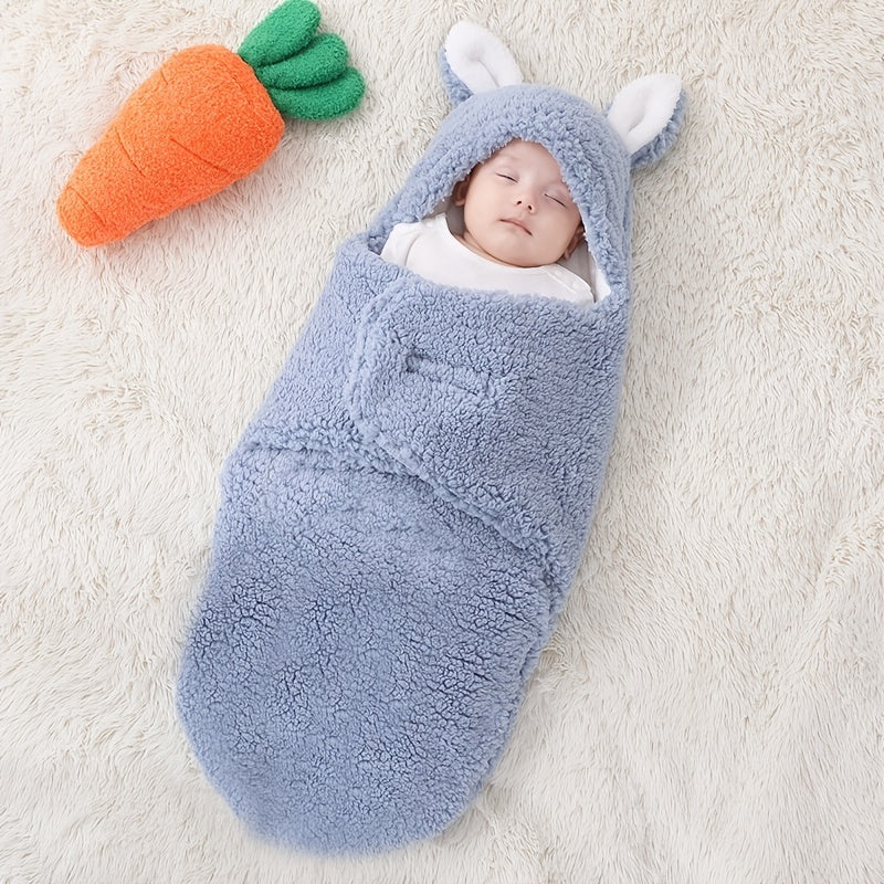 Baby Schlafsack aus Fleece – superweicher Winter Schlafsack mit Kopfstütze & Klettverschluss