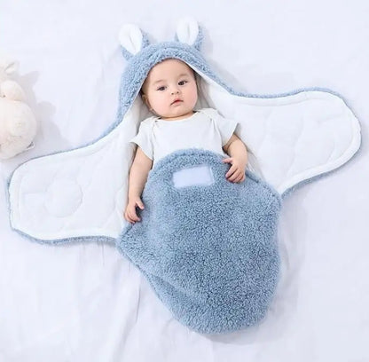 Baby Schlafsack aus Fleece – superweicher Winter Schlafsack mit Kopfstütze & Klettverschluss